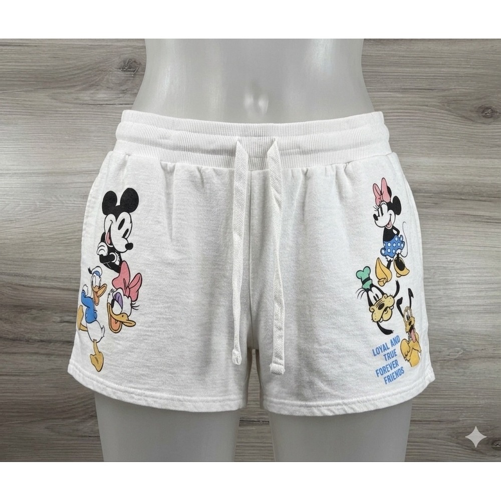 Disney Mickey Mouse & Friends‎ White Athletic Shorts JuniorsXXL